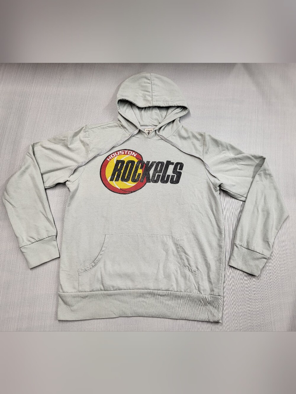 Houston Rockets Retro 80s Hardwood Classics Hoodie Sweatshirt Light Gray XL